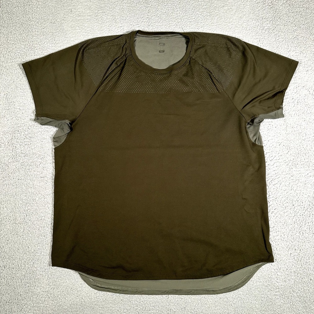 Lululemon Shirt Mens XXL Green Peak Potential Casual Gym Workout Logo‎ Pocket